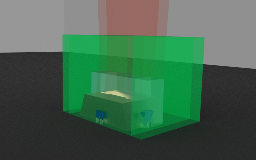 Volume Refinement Zones for a combustion simulation. of a furnace.