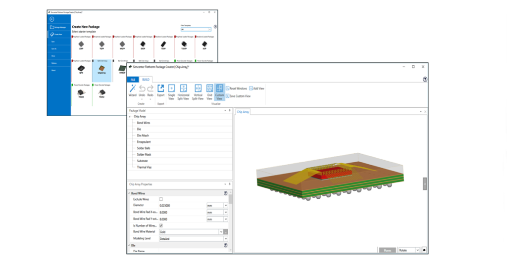Chip Array Package Creation in Simcenter Flotherm Package Creator for Simcenter Flotherm XT