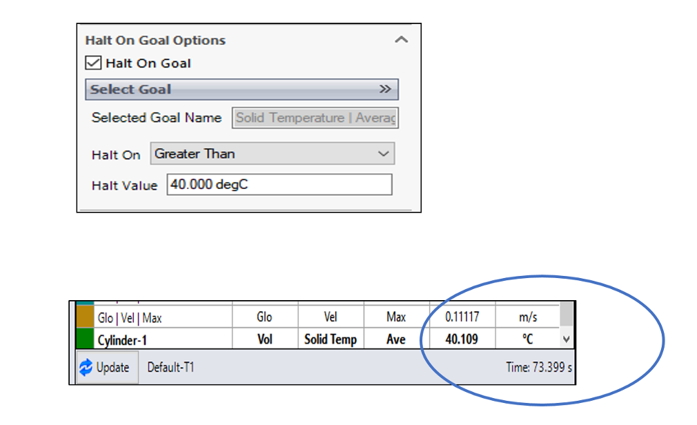 Halt Transient Simulation on Goal - Simcenter Flotherm XT