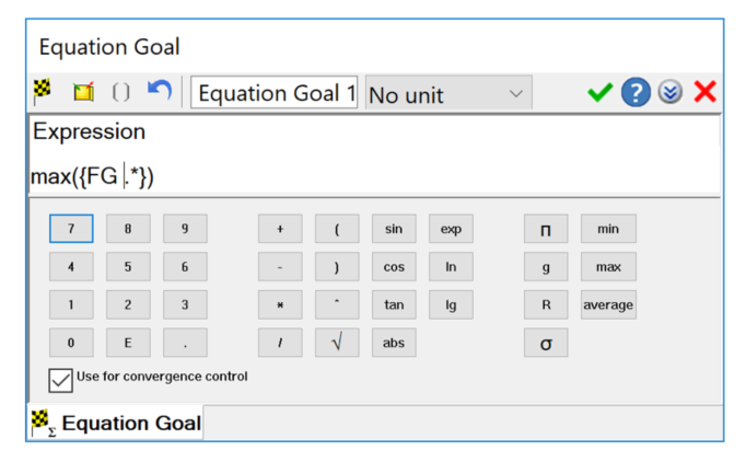 The equation goals are able to compute the min, max and average values of goals.