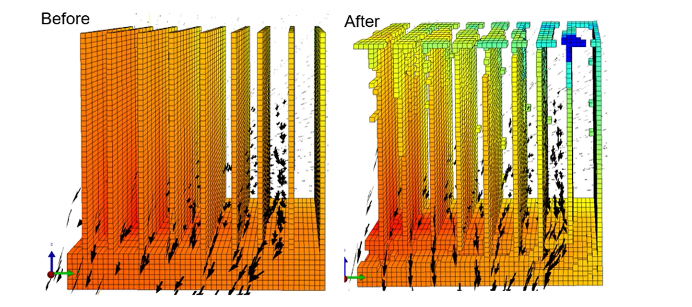 Heatsink optimization using CFD simulation - Simcenter Flotherm geometry remodeling Therminic