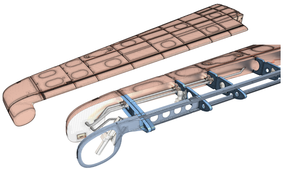 Volume mesh on aircraft fuel tank with CAD preparation in Simcenter STAR-CCM+