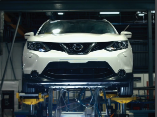 A Nissan car undergoes vehicle durability tests.