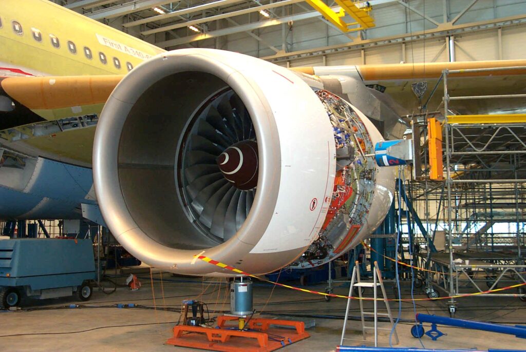 The PRODERA modal testing equipment is fitted on an Airbus A340