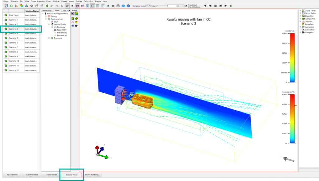 It's now possible to view results for all scenarios within Command Center in Simcenter Flotherm