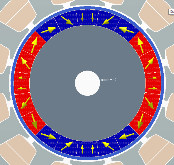 Halbach array template in Simcenter Motorsolve 2020.2