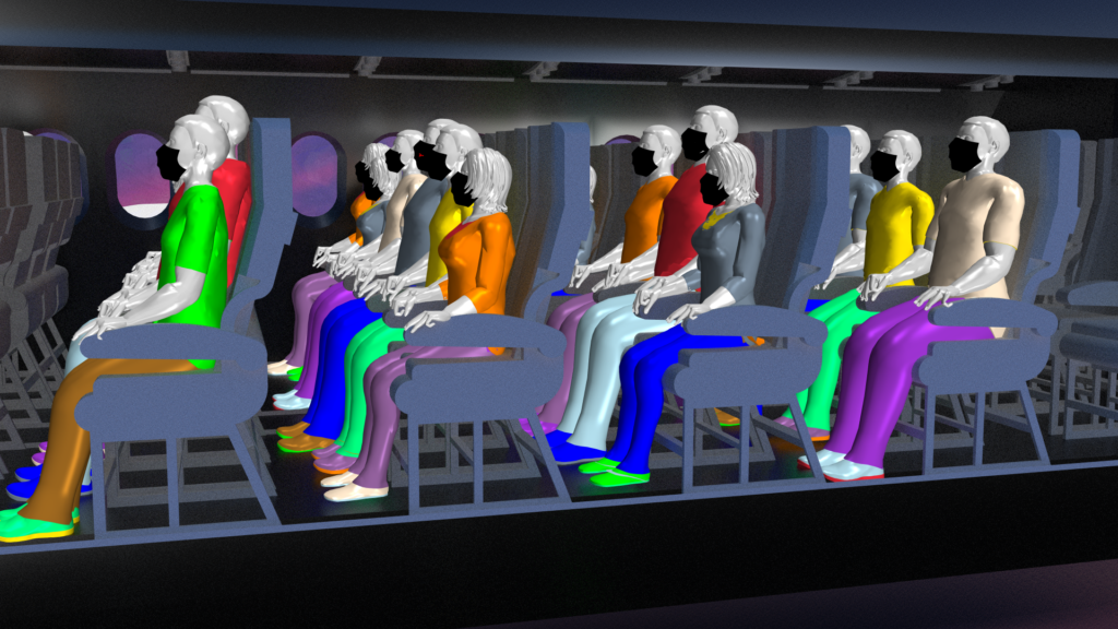 High-fidelity CFD simulation of cough droplet propagation in an aircraft cabin