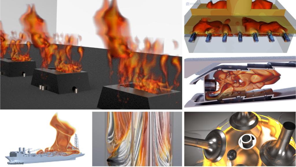 A selection of combustion applications covered by Simcenter STAR-CCM+