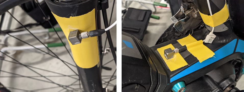 Sensors at the e-bike suspension and electric motor