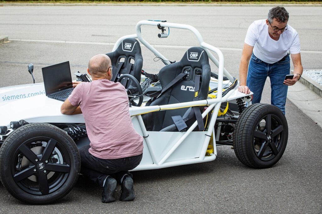 SimRod electric vehicle on the proving ground