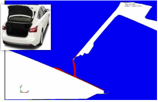 Cowl drainage simulation