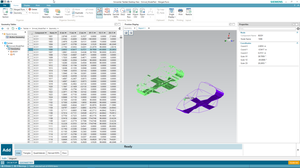 Redefining the test geometry creation process with intuitive interactive import and mesh-to-wireframe reduction tools in Simcenter Testlab Neo