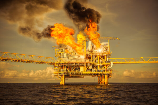 Fires on an offshore oil platform