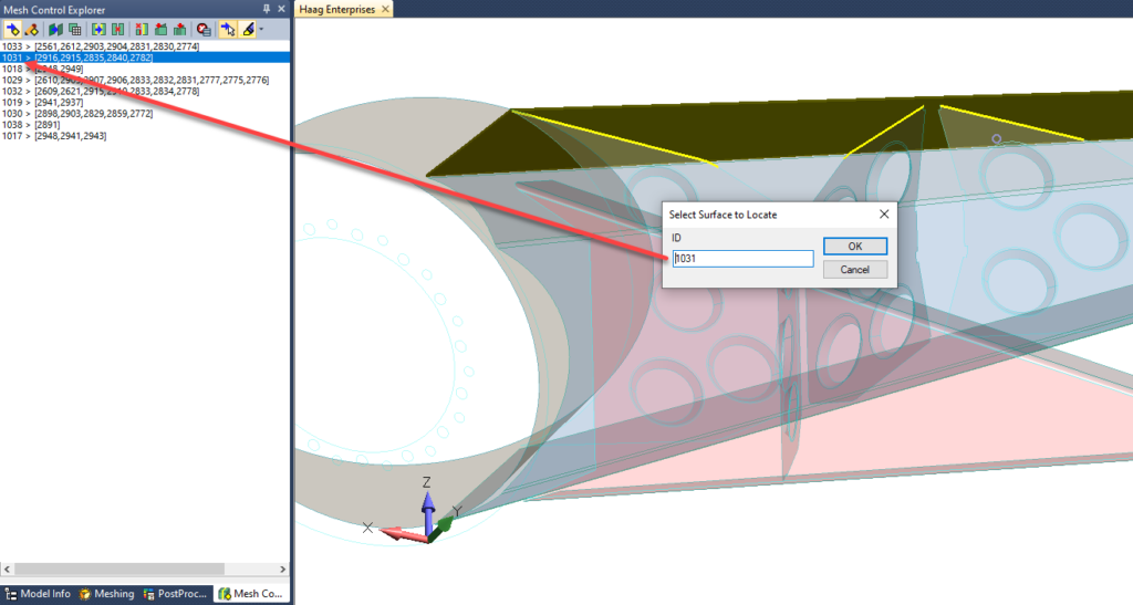 Selecting a face from the graphic area