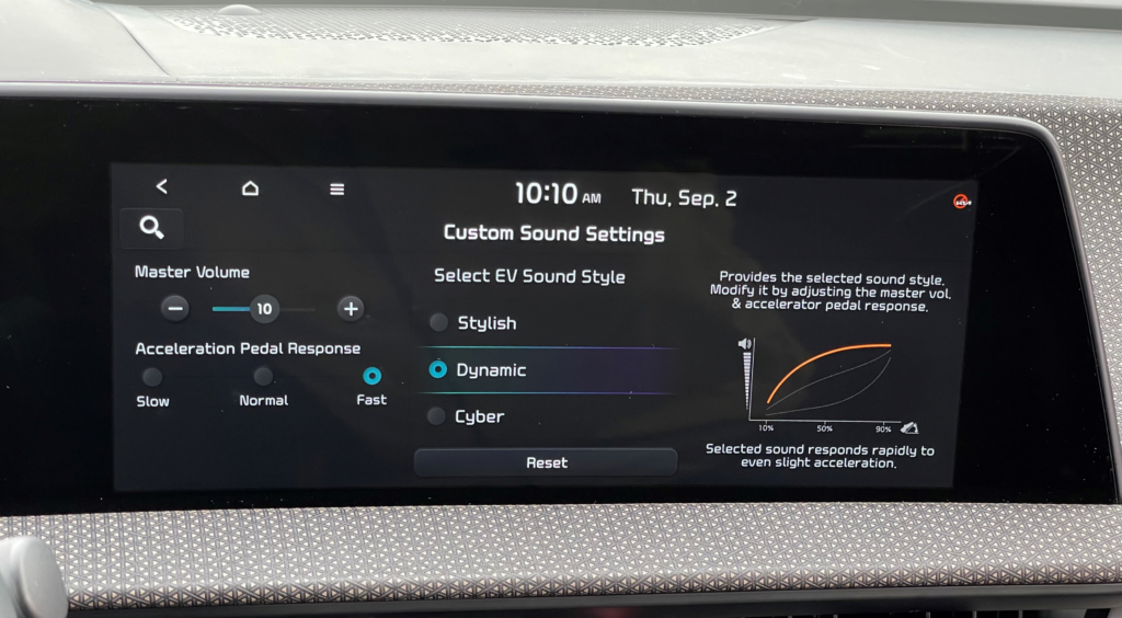 Hyundai KIA EV6 custom sound settings thanks to active sound design