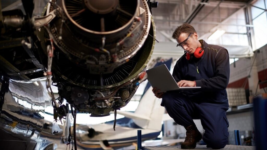 Aero Engineer working on laptop