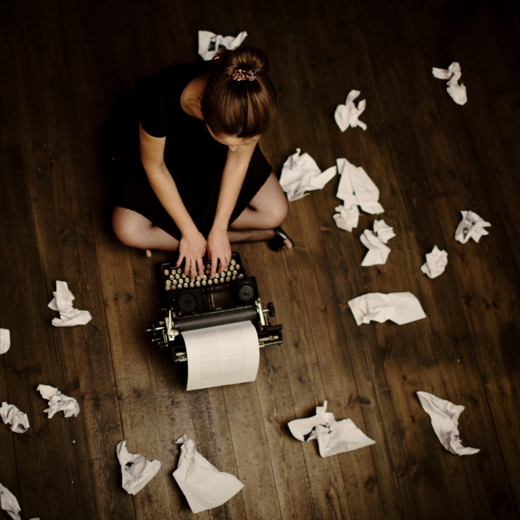 Woman trying to write