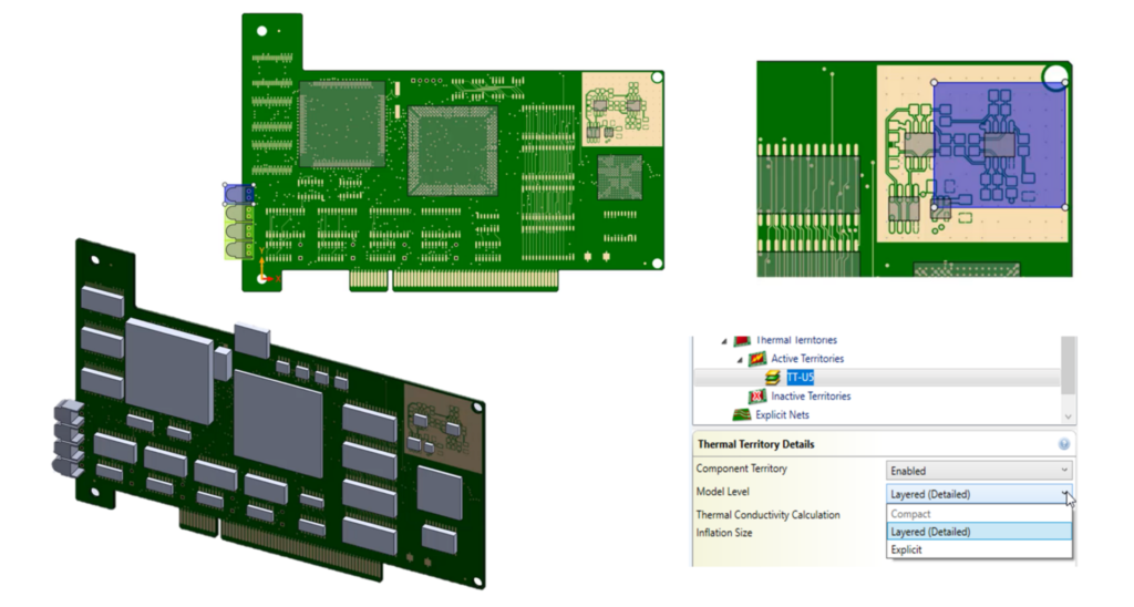 Simcenter Flotherm XT Thermal Territories for PCB thermal analysis localized copper modeling options