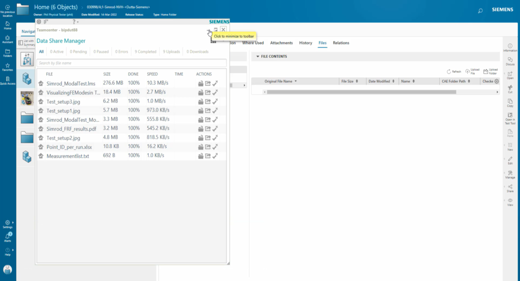 Data Share Manager takes care of getting your physical test results into Teamcenter Simulation