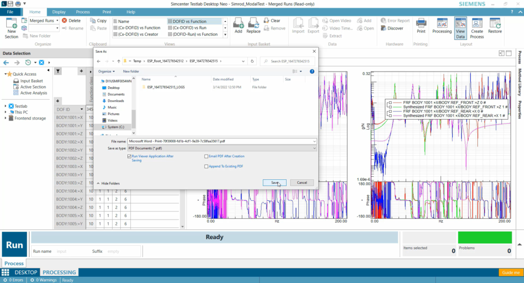 Creating a detailed report in Simcenter Testlab