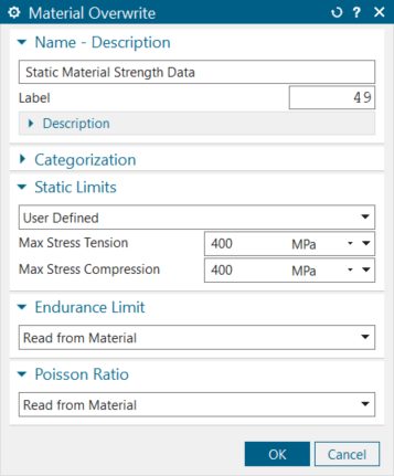 Set strength values by simulation object