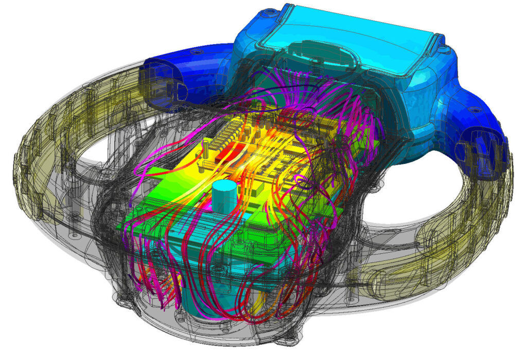 Multi-physics simulation for an electronics cooling application