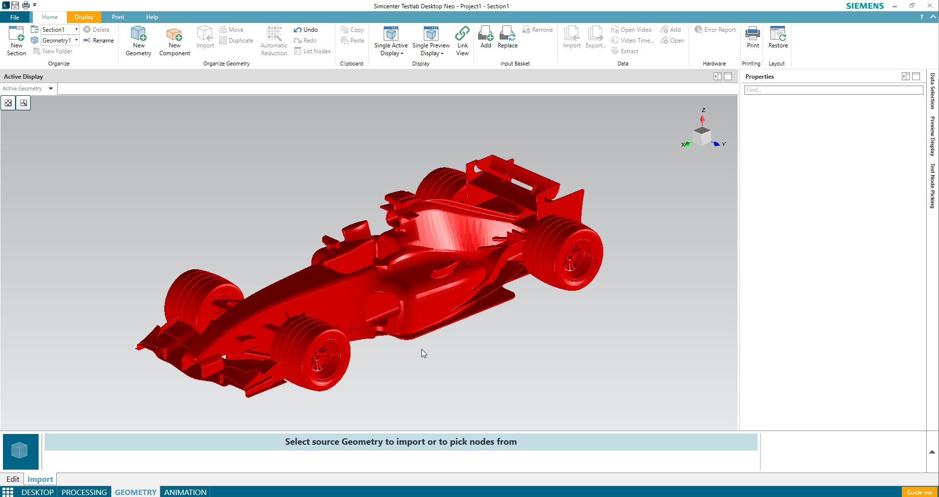 Geometry of a Formula-1 car