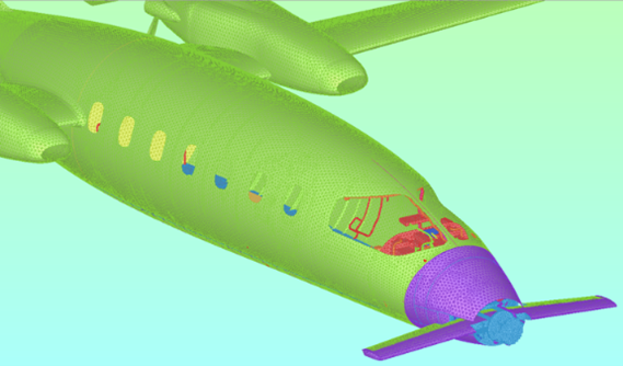 3D modeling of aircraft external structure.