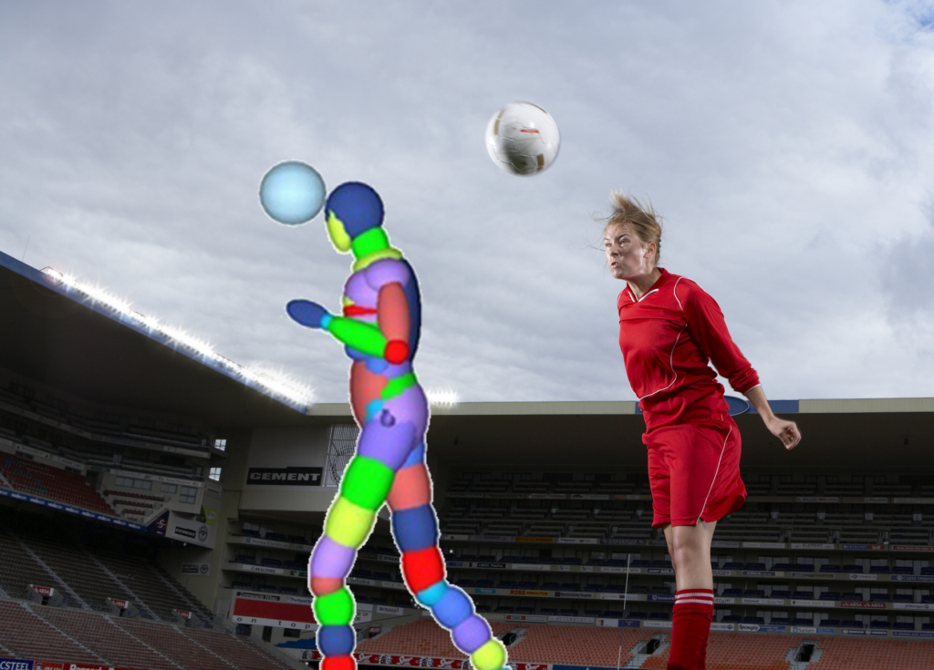 Simcenter simulation of a player heading a soccer ball