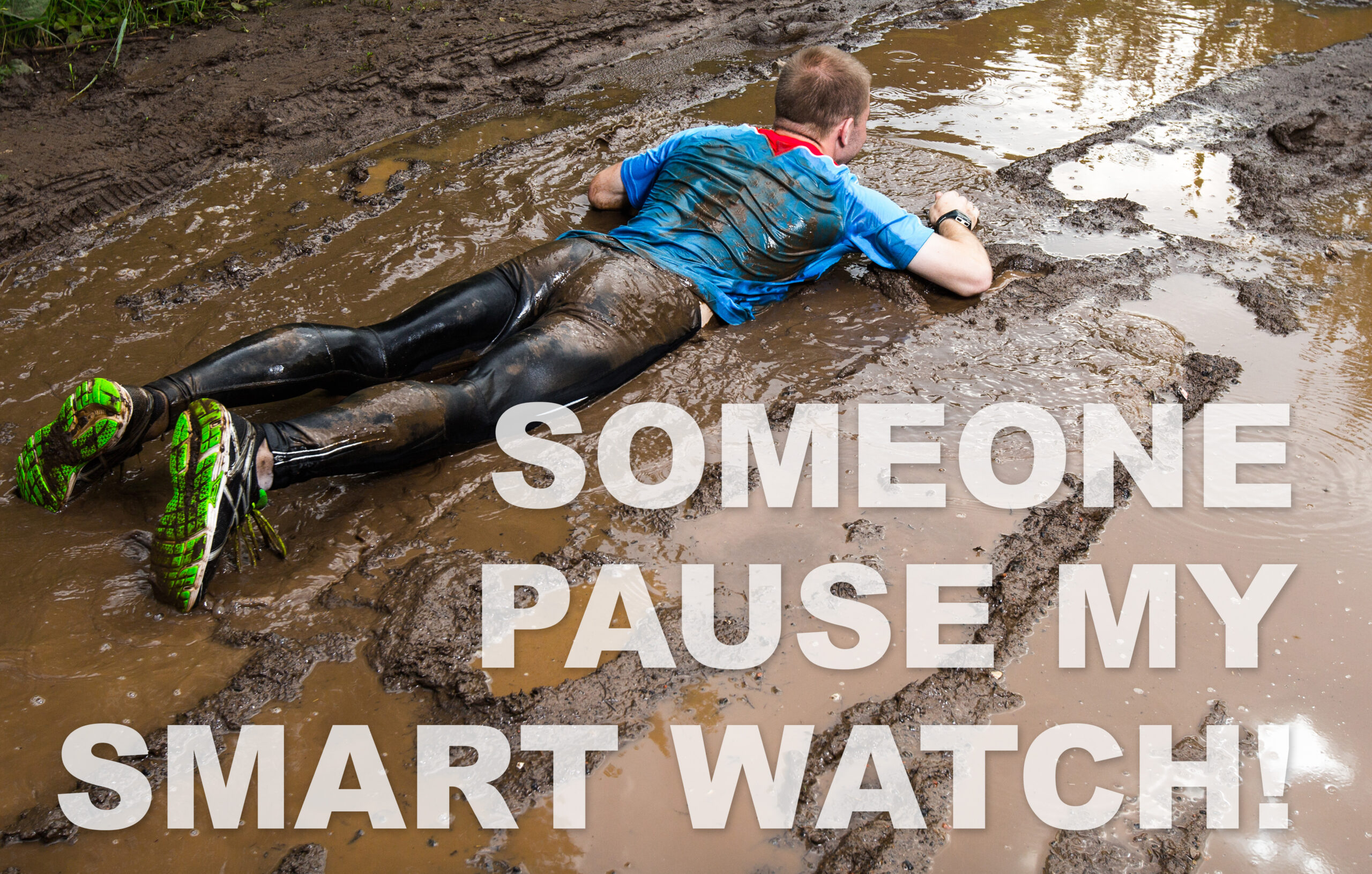 Runner fallen in mud