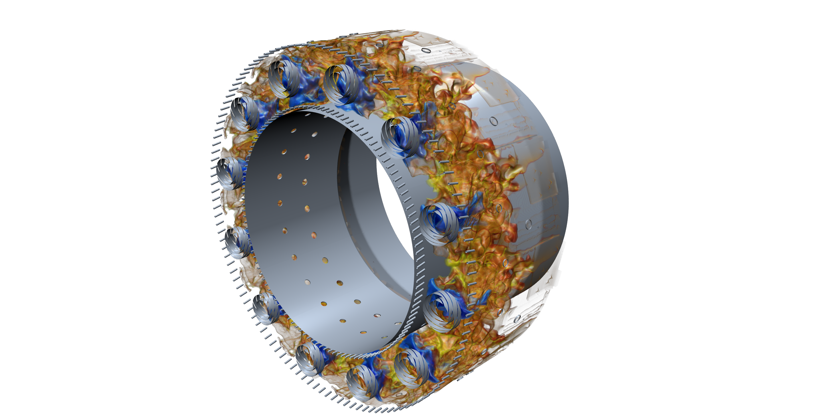 Simcenter STAR-CCM+ H2 combustion simulation linked with Simcenter Amesim system model of combined gas turbine and fuel cell.