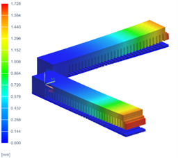 Simulated calibration part as shown in the Simcenter 3d Powder Bed Fusion. 
