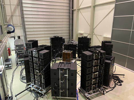 Simcenter spacecraft acoustic testing with a direct field acoustic noise (DFAN) setup for PROBA V STM.