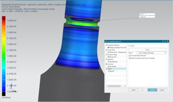 Strength and fatigue analysis wizard guides you to the results – Simcenter 3D 2306