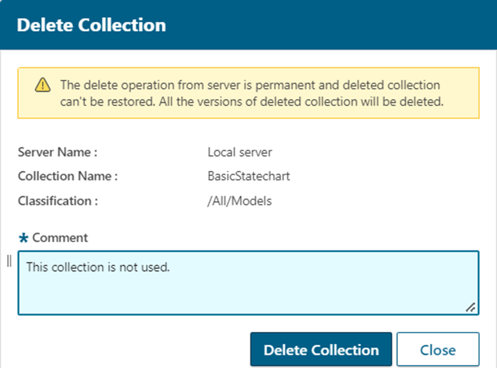 Simcenter Client for Git delete collection 1