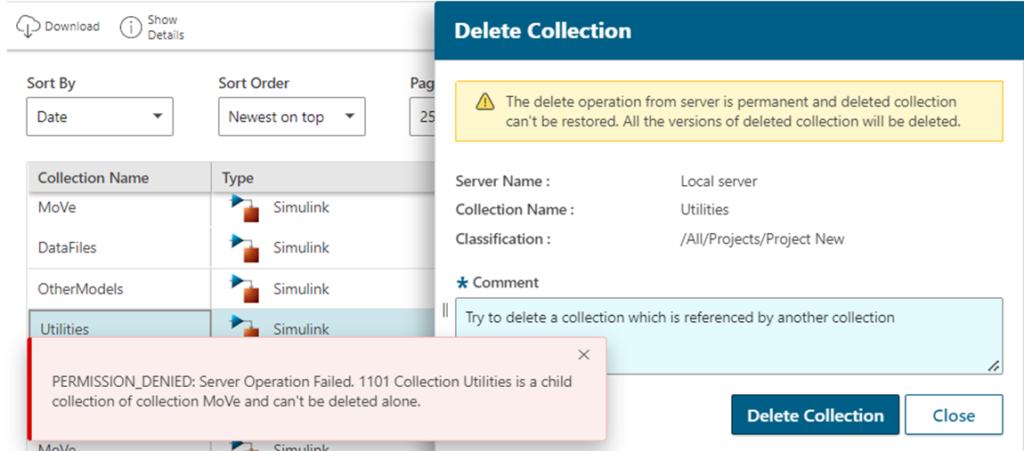 Simcenter Client for Git delete collection 2