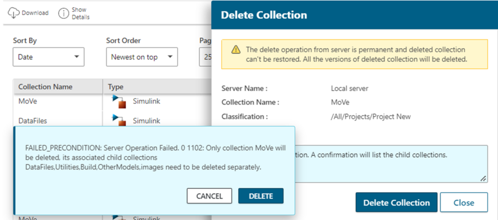 Simcenter Client for Git delete collection 3
