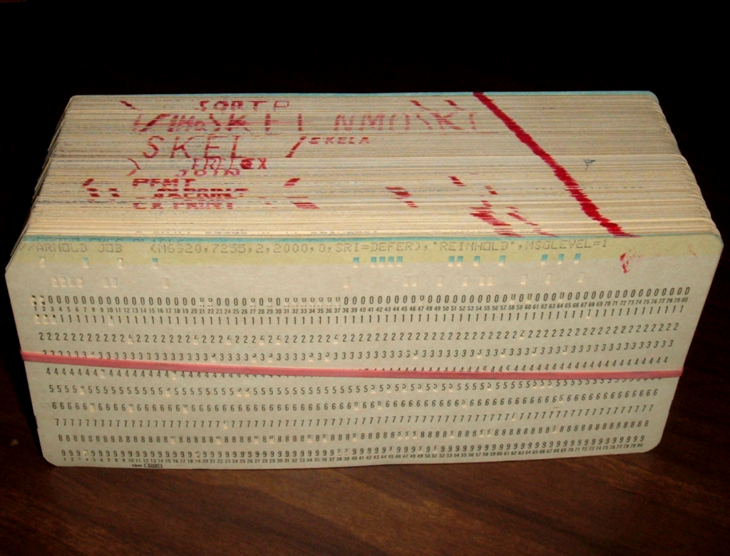A computer program written on punched cards
