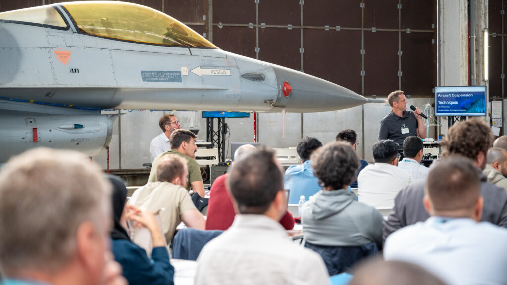 Demonstration of ground vibration testing on a full-scale F-16 aircraft adds a tangible and impactful dimension 