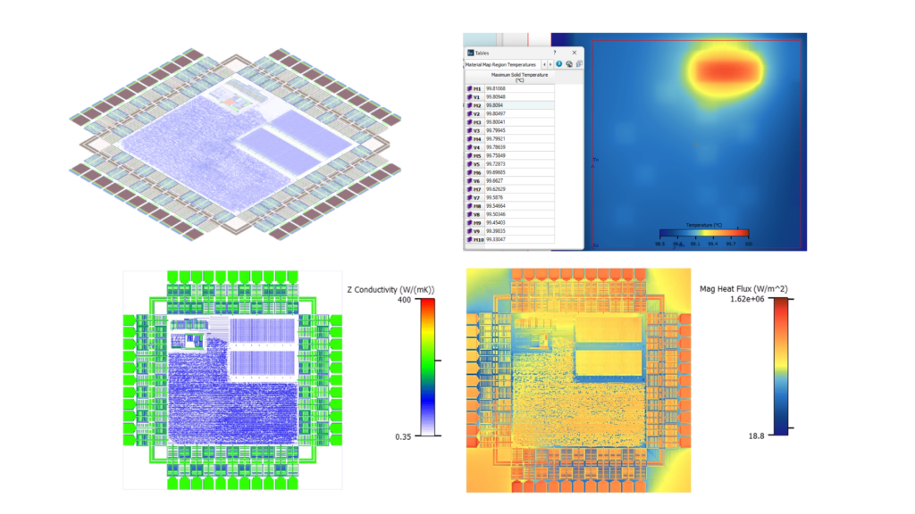 A die level thermal design study in an IC package application using Simcenter Flotherm electronics cooling simulation software Material Map SmartPart