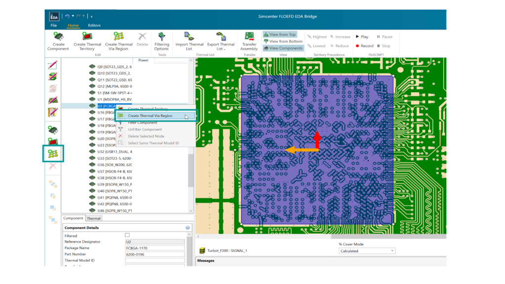 How to create a PCB thermal via in Simcenter FLOEFD 2406