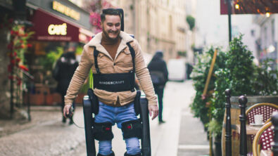 Wandercraft users walking through Paris