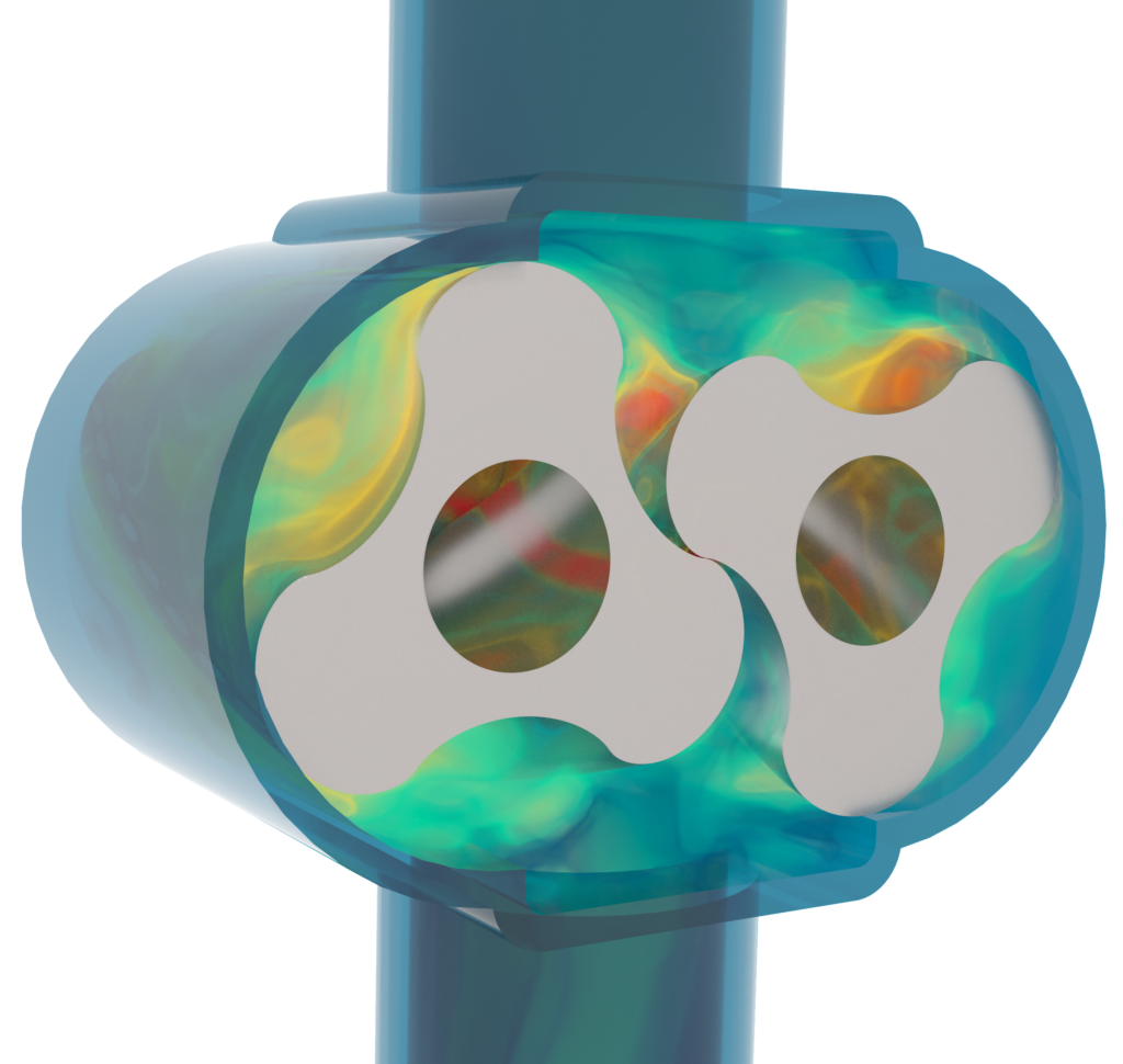 CFD of a Lobe pump: one one many types of rotary positive displacement machines