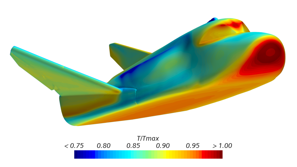 HL20 test case: surface temperature distribution with Equilibrium Air EOS in version 2406