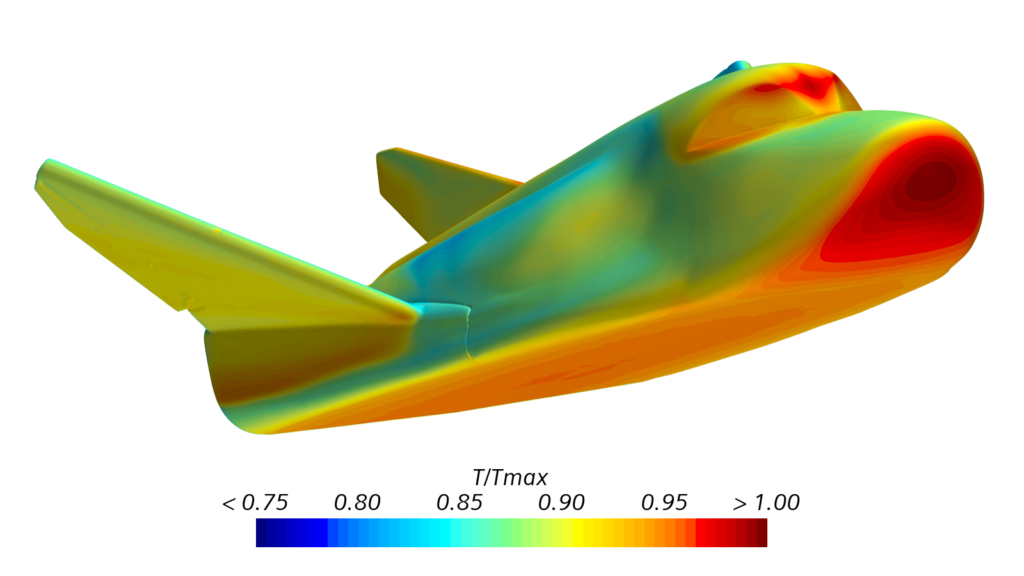 HL20 test case: surface temperature distribution with Equilibrium Air EOS in version 2410