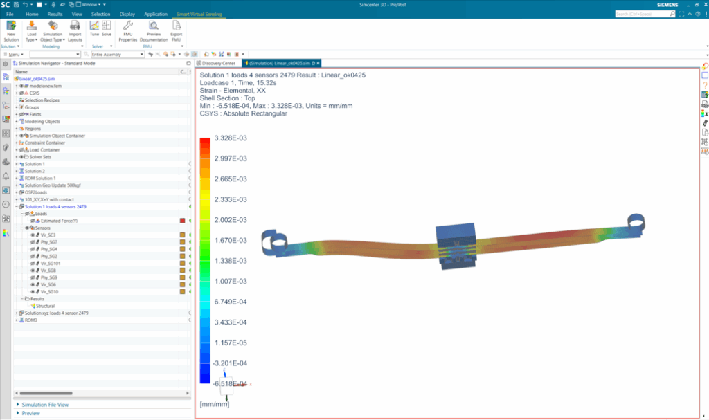 Virtual testing of a front leaf spring
