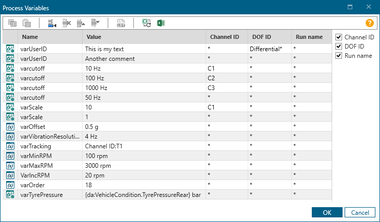 Process variables in Process Designer
