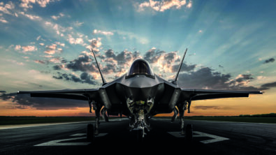 F-35 jet fighter on runway to take off