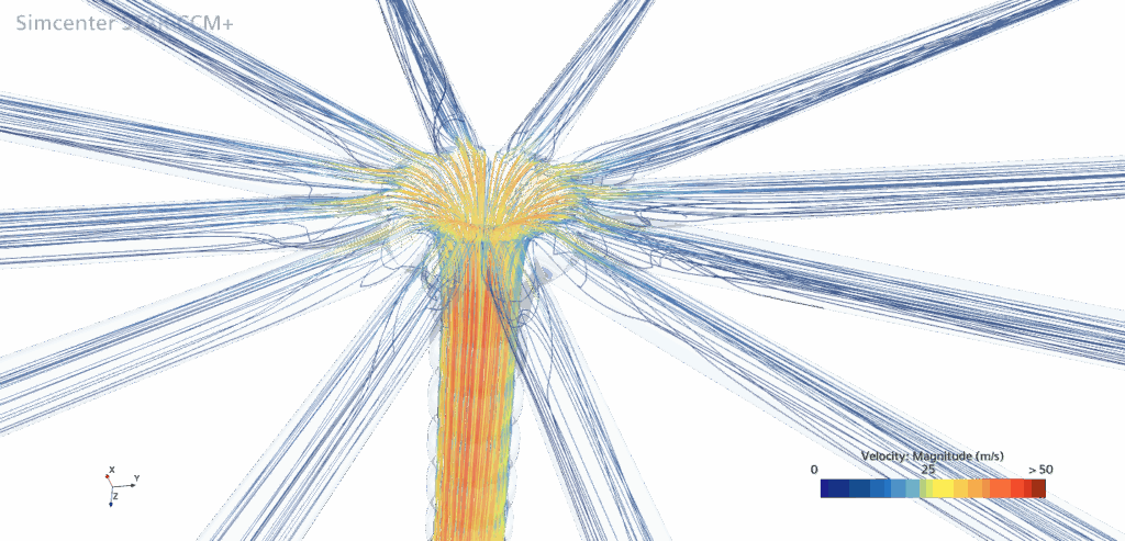 CFD analysis of the seeds distributor to understand the pressure and the speed distribution along the pipes