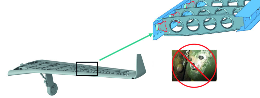 Detail of airplane wing